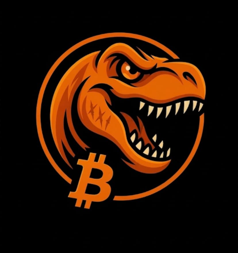 Bit-Rex specimen plate — three neck scratches read as Roman numeral XXI, the twenty-one million Bitcoin hard cap